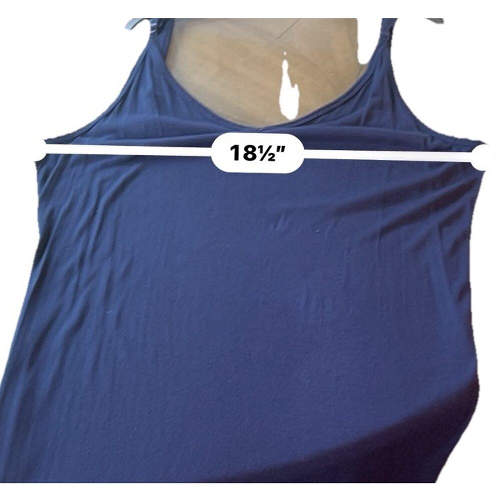 Soft Surroundings Slip Dress Women XL NAVY Lounge Excellent 29629 Rayon MIDI - Picture 9 of 10
